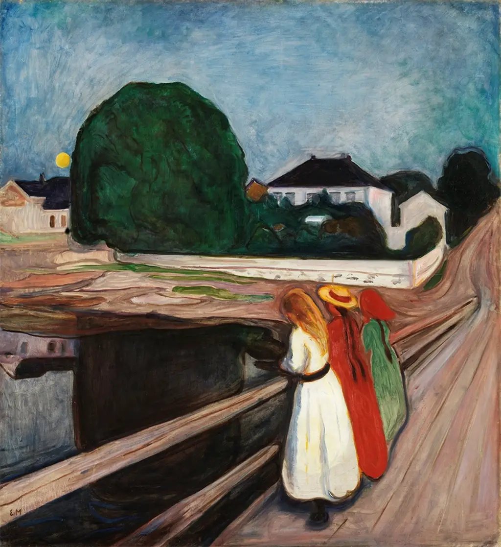 The Girls on the Bridge in Detail Edvard Munch